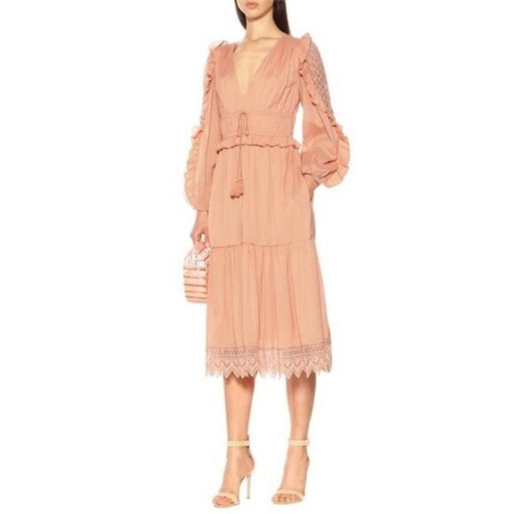 Ulla Johnson Dress Midi Long Sleeve Fall Boho Sheila Sz 4 - Picture 2 of 14